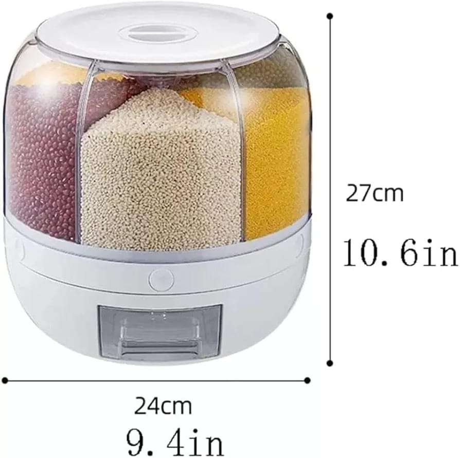 360° Rotating Multi-Grain Storage Dispenser