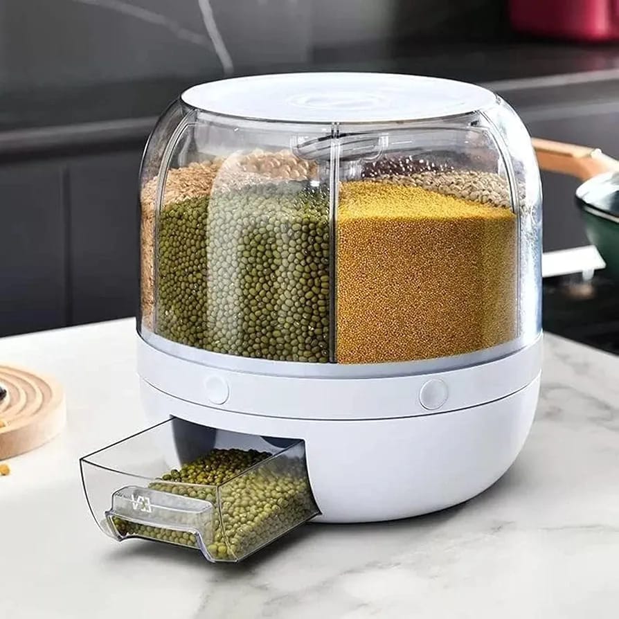 360° Rotating Multi-Grain Storage Dispenser