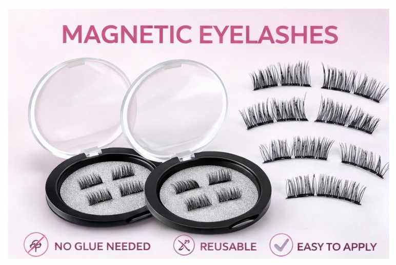 Reusable Magnetic Eyelashes – Glue-Free Natural Lash Set